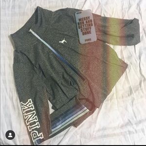 EUC VS PINK ULTIMATE half 1/2 zip fleece XS OMBRE